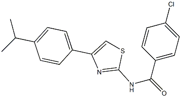 4-chloro-N-[4-(4-isopropylphenyl)-1,3-thiazol-2-yl]benzamide 结构式