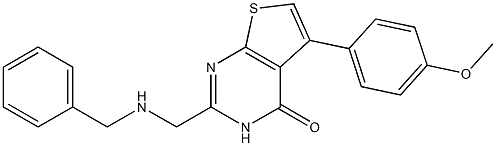 2-[(benzylamino)methyl]-5-(4-methoxyphenyl)thieno[2,3-d]pyrimidin-4(3H)-one Struktur
