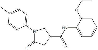 N-(2-ethoxyphenyl)-1-(4-methylphenyl)-5-oxo-3-pyrrolidinecarboxamide Struktur