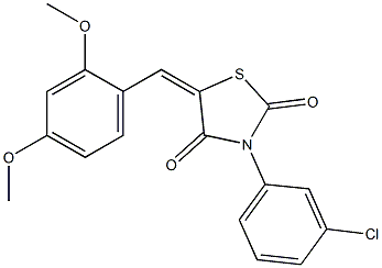 3-(3-chlorophenyl)-5-(2,4-dimethoxybenzylidene)-1,3-thiazolidine-2,4-dione