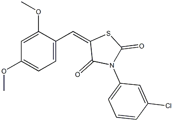  3-(3-chlorophenyl)-5-(2,4-dimethoxybenzylidene)-1,3-thiazolidine-2,4-dione