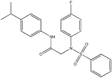 2-[(4-fluorophenyl)(phenylsulfonyl)amino]-N-[4-(1-methylethyl)phenyl]acetamide,,结构式