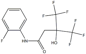 4,4,4-trifluoro-N-(2-fluorophenyl)-3-hydroxy-3-(trifluoromethyl)butanamide 化学構造式