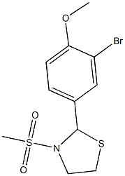 2-(3-bromo-4-methoxyphenyl)-3-(methylsulfonyl)-1,3-thiazolidine 结构式