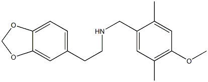 2-(1,3-benzodioxol-5-yl)-N-(4-methoxy-2,5-dimethylbenzyl)ethanamine Struktur