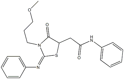 2-[3-(3-methoxypropyl)-4-oxo-2-(phenylimino)-1,3-thiazolidin-5-yl]-N-phenylacetamide