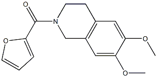 2-(2-furoyl)-6,7-dimethoxy-1,2,3,4-tetrahydroisoquinoline,,结构式