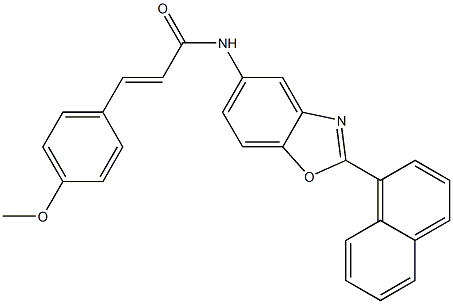 3-(4-methoxyphenyl)-N-[2-(1-naphthyl)-1,3-benzoxazol-5-yl]acrylamide,,结构式