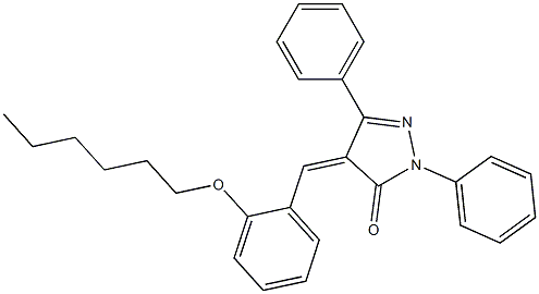 4-[2-(hexyloxy)benzylidene]-2,5-diphenyl-2,4-dihydro-3H-pyrazol-3-one Structure