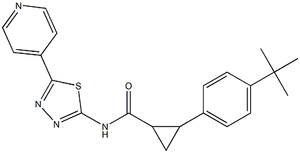 2-(4-tert-butylphenyl)-N-[5-(4-pyridinyl)-1,3,4-thiadiazol-2-yl]cyclopropanecarboxamide 化学構造式