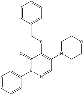 4-(benzylsulfanyl)-5-(4-morpholinyl)-2-phenyl-3(2H)-pyridazinone Structure