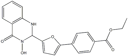 ethyl 4-[5-(3-hydroxy-4-oxo-1,2,3,4-tetrahydro-2-quinazolinyl)-2-furyl]benzoate Structure