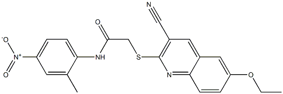 2-{[3-cyano-6-(ethyloxy)quinolin-2-yl]sulfanyl}-N-{4-nitro-2-methylphenyl}acetamide