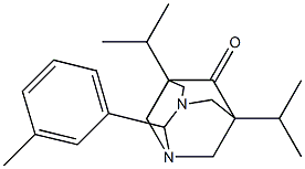 5,7-diisopropyl-2-(3-methylphenyl)-1,3-diazatricyclo[3.3.1.1~3,7~]decan-6-one Structure