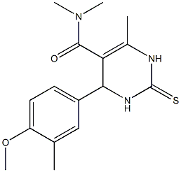 4-(4-methoxy-3-methylphenyl)-N,N,6-trimethyl-2-thioxo-1,2,3,4-tetrahydro-5-pyrimidinecarboxamide Struktur