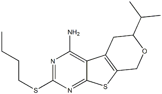 2-(butylsulfanyl)-6-isopropyl-5,8-dihydro-6H-pyrano[4',3':4,5]thieno[2,3-d]pyrimidin-4-amine Structure