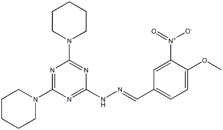 3-nitro-4-methoxybenzaldehyde [4,6-di(1-piperidinyl)-1,3,5-triazin-2-yl]hydrazone Struktur