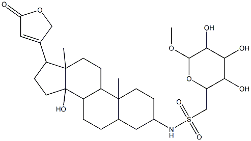 N-[14-hydroxy-10,13-dimethyl-17-(5-oxo-2,5-dihydrofuran-3-yl)hexadecahydro-1H-cyclopenta[a]phenanthren-3-yl](3,4,5-trihydroxy-6-methoxytetrahydro-2H-pyran-2-yl)methanesulfonamide,,结构式
