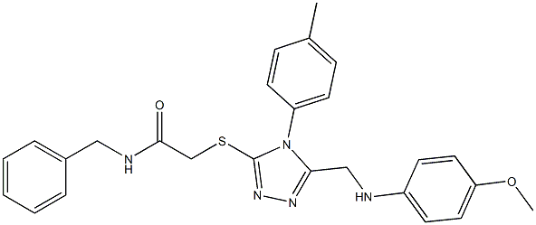N-benzyl-2-{[5-[(4-methoxyanilino)methyl]-4-(4-methylphenyl)-4H-1,2,4-triazol-3-yl]sulfanyl}acetamide Structure