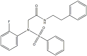 2-[2-fluoro(phenylsulfonyl)anilino]-N-(2-phenylethyl)acetamide Struktur