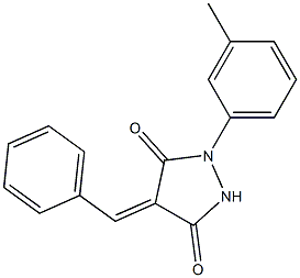 4-benzylidene-1-(3-methylphenyl)-3,5-pyrazolidinedione Structure