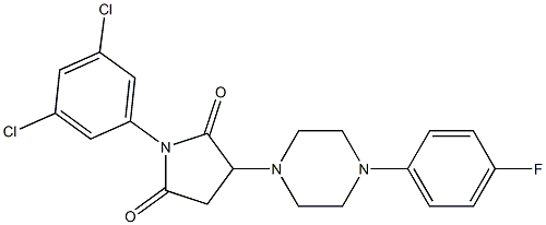 1-(3,5-dichlorophenyl)-3-[4-(4-fluorophenyl)-1-piperazinyl]-2,5-pyrrolidinedione Structure