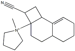 1-(2-cyano-1,3,4,4a,5,6,7,8b-octahydrocyclobuta[a]naphthalen-2a(2H)-yl)-1-methylpyrrolidinium Struktur