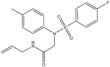 2-[[(4-fluorophenyl)sulfonyl](4-methylphenyl)amino]-N-prop-2-enylacetamide,,结构式