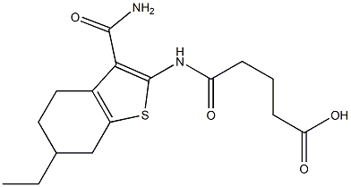 5-{[3-(aminocarbonyl)-6-ethyl-4,5,6,7-tetrahydro-1-benzothien-2-yl]amino}-5-oxopentanoic acid Structure
