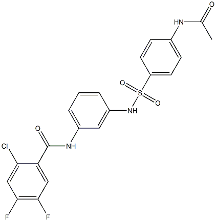 N-[3-({[4-(acetylamino)phenyl]sulfonyl}amino)phenyl]-2-chloro-4,5-difluorobenzamide Structure