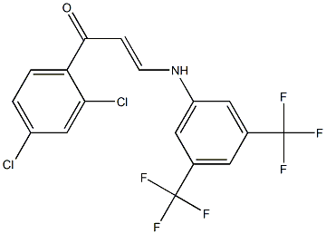 3-[3,5-bis(trifluoromethyl)anilino]-1-(2,4-dichlorophenyl)-2-propen-1-one,,结构式