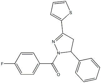 1-(4-fluorobenzoyl)-5-phenyl-3-thien-2-yl-4,5-dihydro-1H-pyrazole Structure