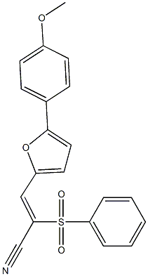 3-[5-(4-methoxyphenyl)-2-furyl]-2-(phenylsulfonyl)acrylonitrile 化学構造式