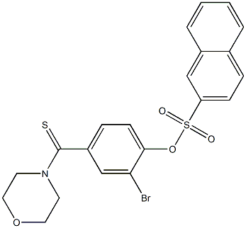 2-bromo-4-(morpholin-4-ylcarbothioyl)phenyl naphthalene-2-sulfonate Structure