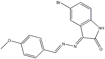 4-methoxybenzaldehyde (5-bromo-2-oxo-1,2-dihydro-3H-indol-3-ylidene)hydrazone 结构式