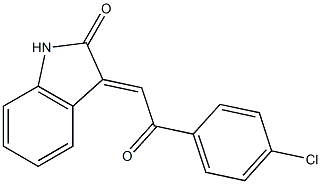 3-[2-(4-chlorophenyl)-2-oxoethylidene]-1,3-dihydro-2H-indol-2-one 结构式