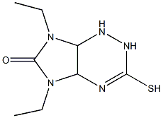 5,7-diethyl-3-sulfanyl-1,2,4a,5,7,7a-hexahydro-6H-imidazo[4,5-e][1,2,4]triazin-6-one 结构式
