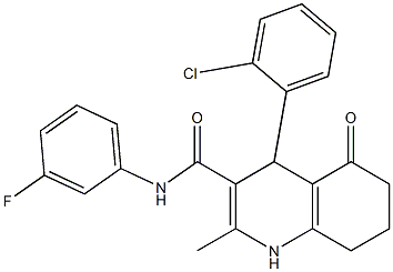 4-(2-chlorophenyl)-N-(3-fluorophenyl)-2-methyl-5-oxo-1,4,5,6,7,8-hexahydro-3-quinolinecarboxamide Struktur