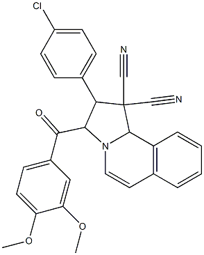 2-(4-chlorophenyl)-3-(3,4-dimethoxybenzoyl)-2,3-dihydropyrrolo[2,1-a]isoquinoline-1,1(10bH)-dicarbonitrile|