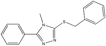4-methyl-3-phenyl-5-[(phenylmethyl)sulfanyl]-4H-1,2,4-triazole,,结构式