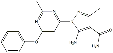 5-amino-3-methyl-1-(2-methyl-6-phenoxy-4-pyrimidinyl)-1H-pyrazole-4-carboxamide Structure