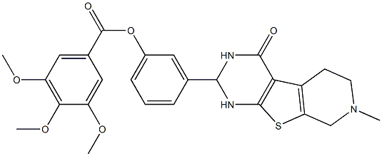 3-(7-methyl-4-oxo-1,2,3,4,5,6,7,8-octahydropyrido[4',3':4,5]thieno[2,3-d]pyrimidin-2-yl)phenyl 3,4,5-trimethoxybenzoate Struktur