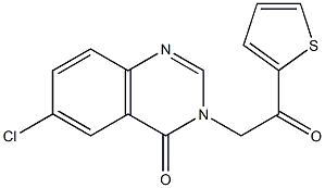 6-chloro-3-[2-oxo-2-(2-thienyl)ethyl]-4(3H)-quinazolinone,,结构式