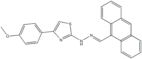 9-anthracenecarbaldehyde [4-(4-methoxyphenyl)-1,3-thiazol-2-yl]hydrazone 结构式
