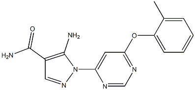 5-amino-1-[6-(2-methylphenoxy)-4-pyrimidinyl]-1H-pyrazole-4-carboxamide