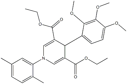 diethyl 1-(2,5-dimethylphenyl)-4-(2,3,4-trimethoxyphenyl)-1,4-dihydro-3,5-pyridinedicarboxylate,,结构式