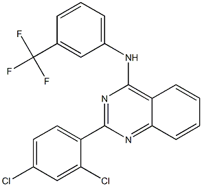 N-[2-(2,4-dichlorophenyl)-4-quinazolinyl]-N-[3-(trifluoromethyl)phenyl]amine Structure