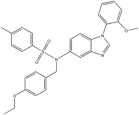 N-(4-ethoxybenzyl)-N-[1-(2-methoxyphenyl)-1H-benzimidazol-5-yl]-4-methylbenzenesulfonamide Struktur