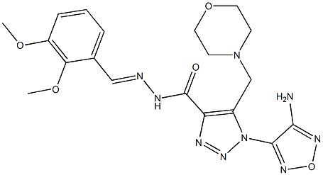 1-(4-amino-1,2,5-oxadiazol-3-yl)-N'-(2,3-dimethoxybenzylidene)-5-(4-morpholinylmethyl)-1H-1,2,3-triazole-4-carbohydrazide 化学構造式