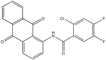 2-chloro-N-(9,10-dioxo-9,10-dihydro-1-anthracenyl)-4,5-difluorobenzamide,,结构式